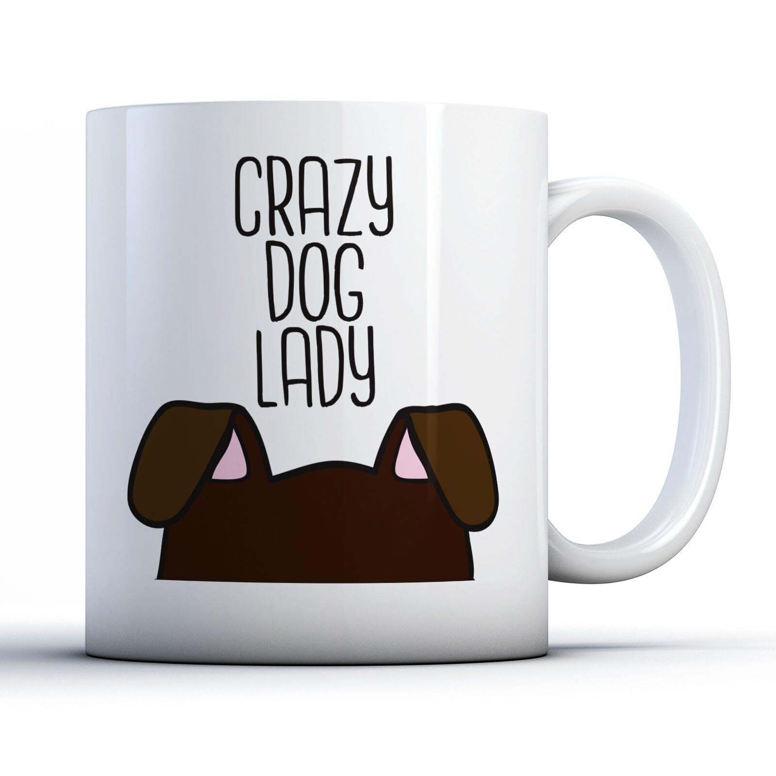 MUGSVILLA Crazy Dog Lady - Pet Owner Gift Mug Printed Coffee and Tea Ceramic Mug- 11OZ Ceramic Coffee Mug