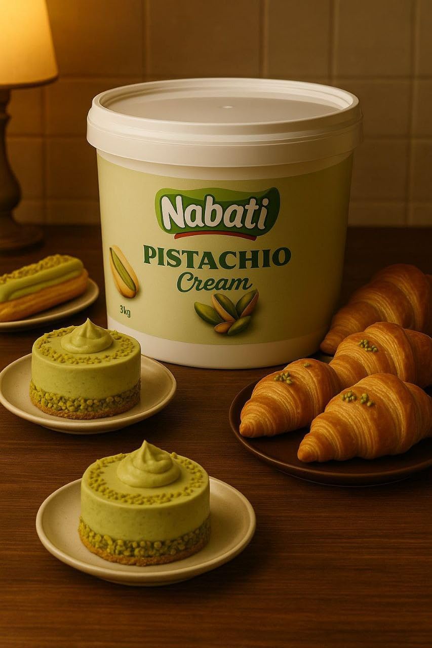 Nabati Pistachio Cream Spread, 30% Real Pistachios, 3kg(6.61 LB) Bulk Container