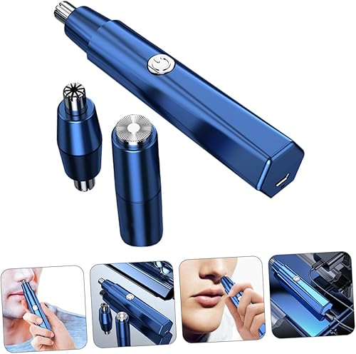 Miniatura 8 de Cortadora de pelo para barba para hombres, máquina de depilación nasal 2 en 1, hoja impermeable