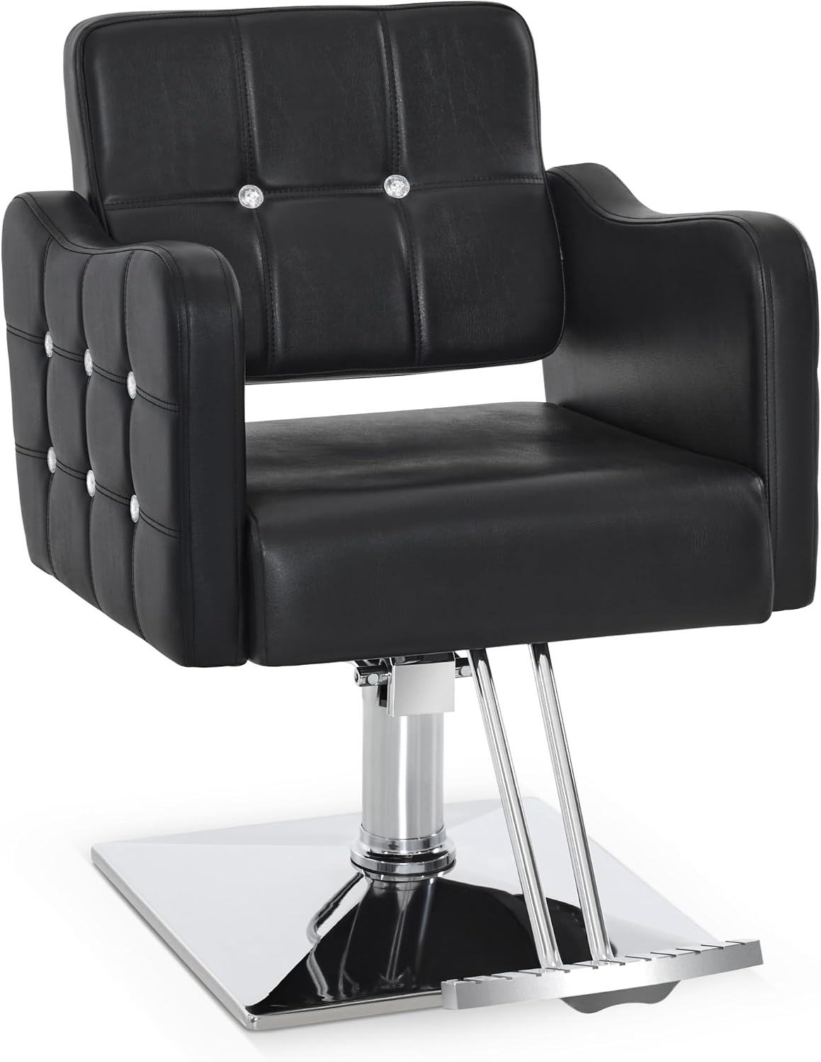 BarberPub Classic Black Salon Chair, Adjustable Hydraulic Barber Styling Chair for Hairstylist, Barbershop, Spa, Home Salon Equipment, 8167