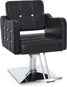 BarberPub Classic Black Hydraulic Barber Chair, Adjustable Salon Chair 8167 | Classic Black Style, 360 Swivel Design, Professional Salon Use