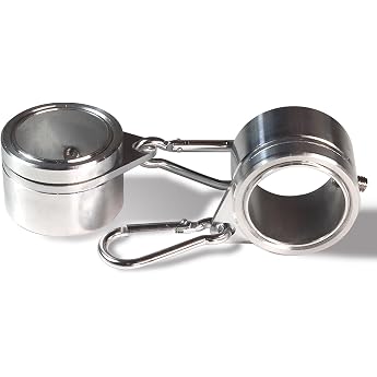 Anley 1.25 Aluminum Flagpole Fixing Rings Set - Anti-Wrap 360  Rotating Ring with Carabiners - Ideal for Flagpole and 2 Eyelets Flag Silver 2 Pack
