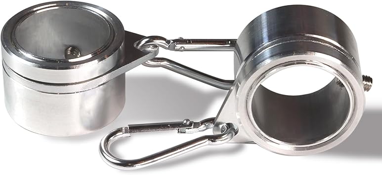 Anley 1" Aluminum Flagpole Mounting Rings Set - Anti Wrap 360 Rotatable Ring with Carabiners - Ideal for 1 Inch Diameter Flag Pole & Flag with 2 GrommetsSilver, Pack of 2