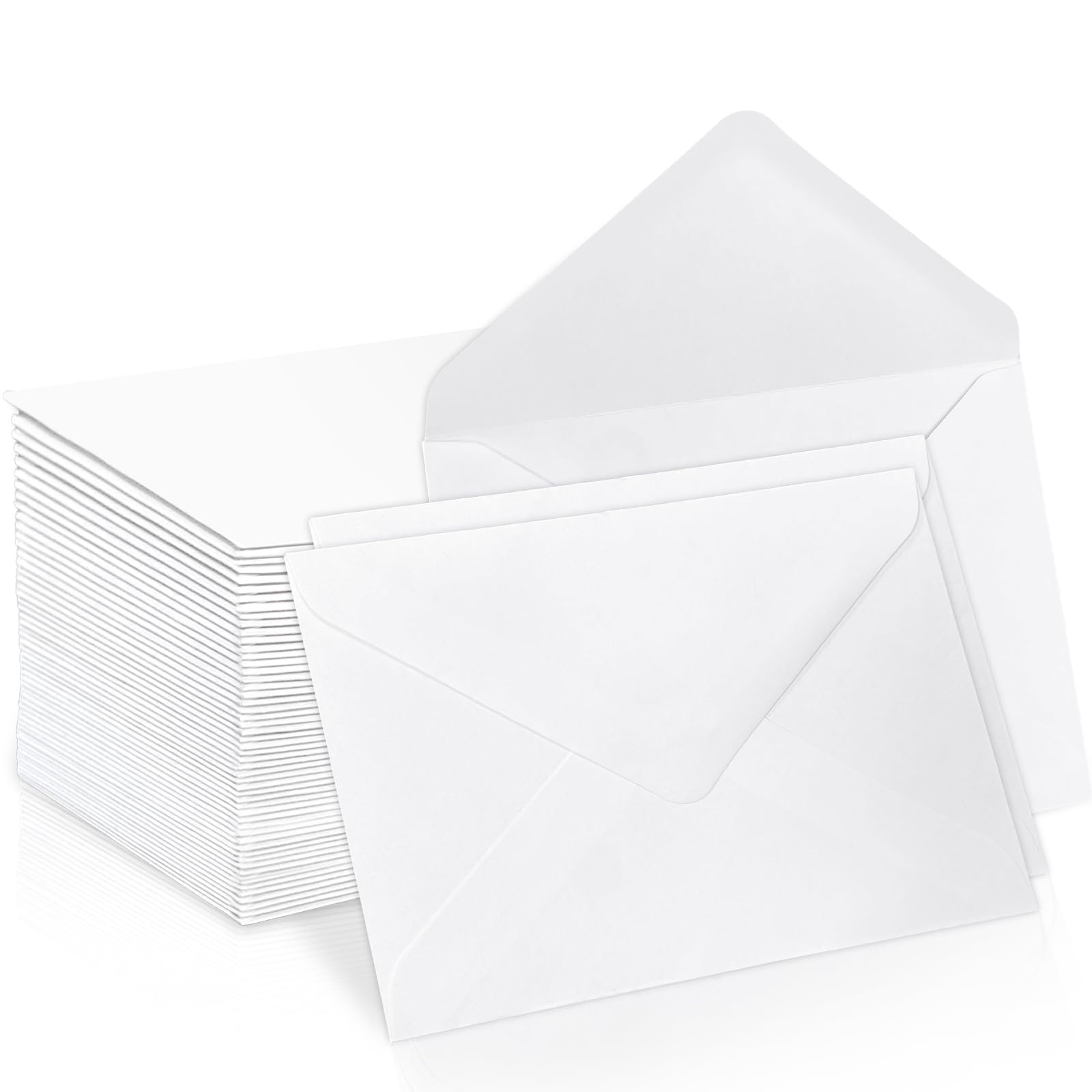 Senbaler 55 Piezas Sobres Papel Kraft DIN C6,Sobres Pequeños para Invitaciones de Boda,Cumpleaños,Regalo,Sobres de Colores,16.2×11.4cm Blanco