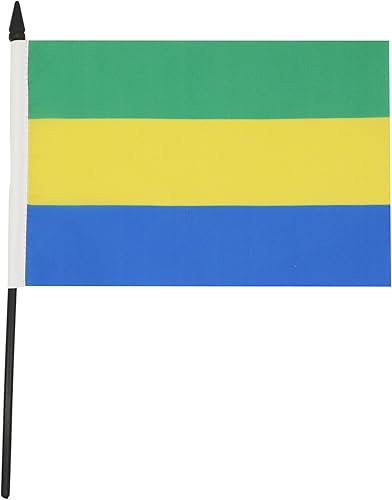 Miniatura 198 de Bandera de mesa Sierra Leona de 5 x 8 pulgadas, bandera de escritorio de Sierra Leona, 8.3 x 5.5 in, barra y base de plástico negro AZ FLAG