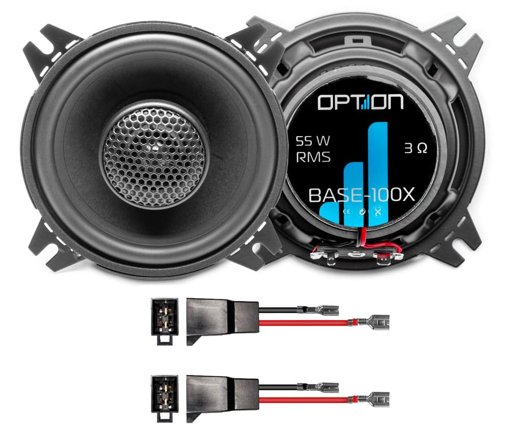 Option Haut-parleur 10 cm compatible avec VW T4 Transporter/Multivan – Plug & Play Haut-parleur coaxial 2 voies, AE-1005