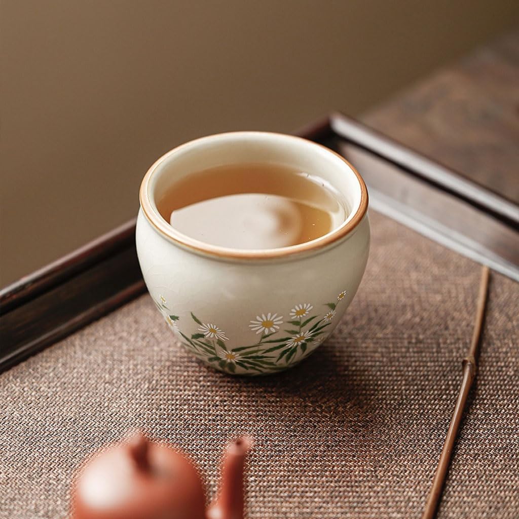Tazas de té Pequeñas Taza de té estilo chino for estudio ocio, taza cerámica Personal, juego Kung Fu, tazón Taza de té de Kungfu