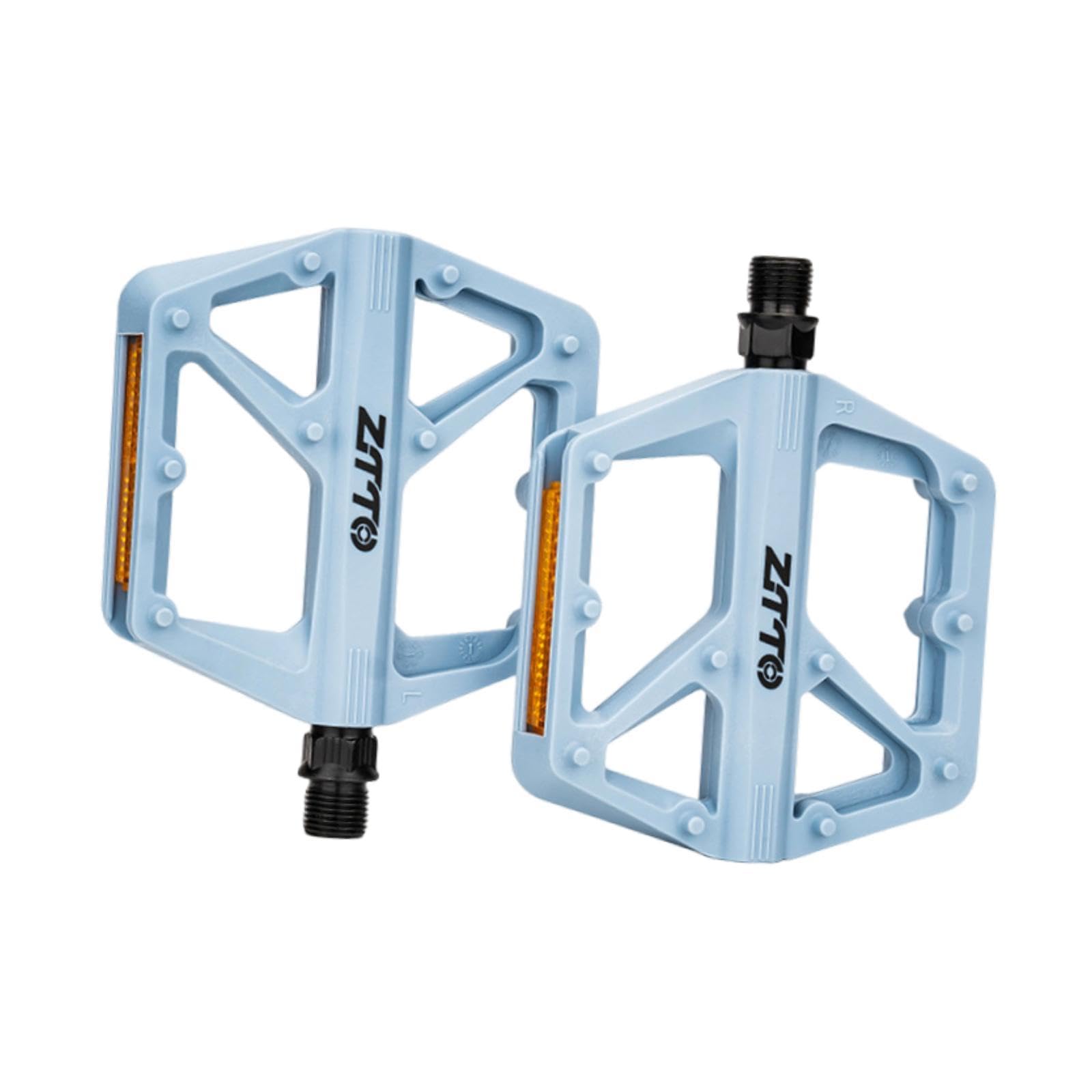 Bike Pedals with Reflectors (Set of 2) for Folding & Outdoor Bicycles - Replacement Pedal Set- Blue