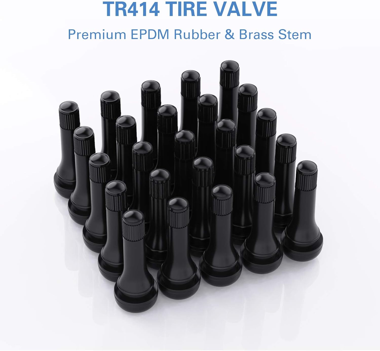 CKAuto TR414 Rubber Snap-in Tire Valve Stem (100pcs/bag)