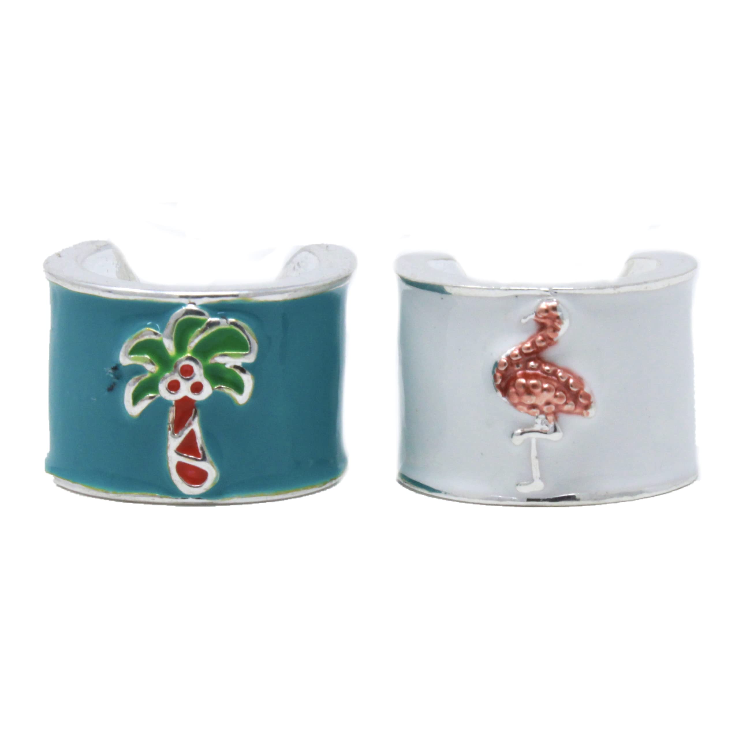 charMED Custom Stethoscope Charms - Set of 2 Charms (Flamingo & Palm Tree Combo) - Gifts for Nurses, Doctors, Veterinarians, Technicians, Surgeons & Healthcare Professionals - 0.5