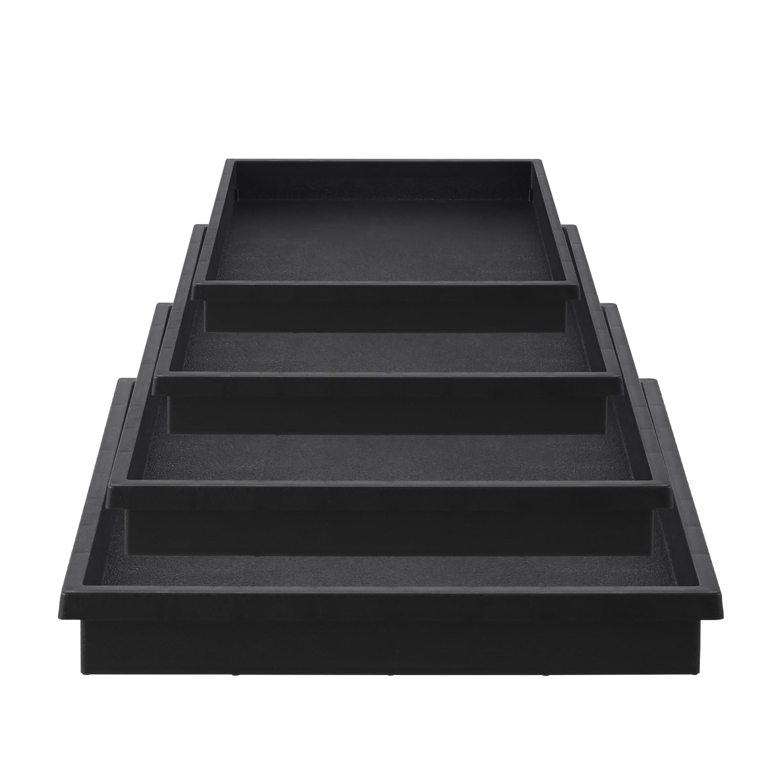 NATSUKY Square Plant Saucer 4 Pack 8 10 12 14 Inch Plant Trays for Indoors Heavy Duty Plastic Flower Plants Saucers for Pots Outdoors No Holes Drip