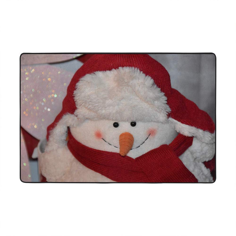 Tapis de salon bonhomme de neige en velours corail Ruchen ultra doux et isolant 160x122cm