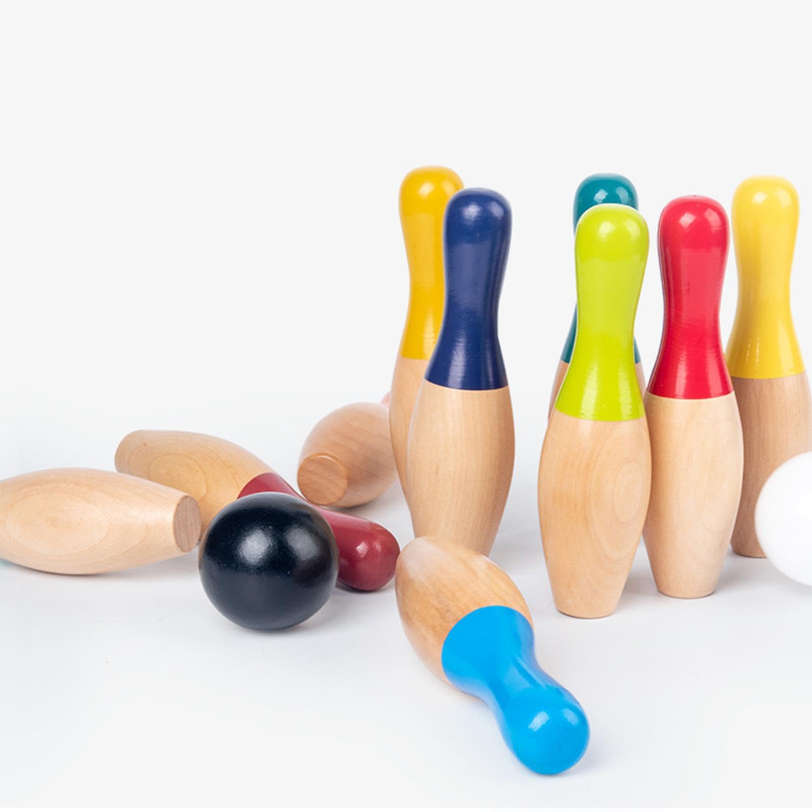 Interaktion Freizeit Familienspiel Requisite bringt Freunde mit Kleinkind Bowlingball Spiel Indoor Outdoor Spaß Kinder Bowling Set Holznadeln Ball