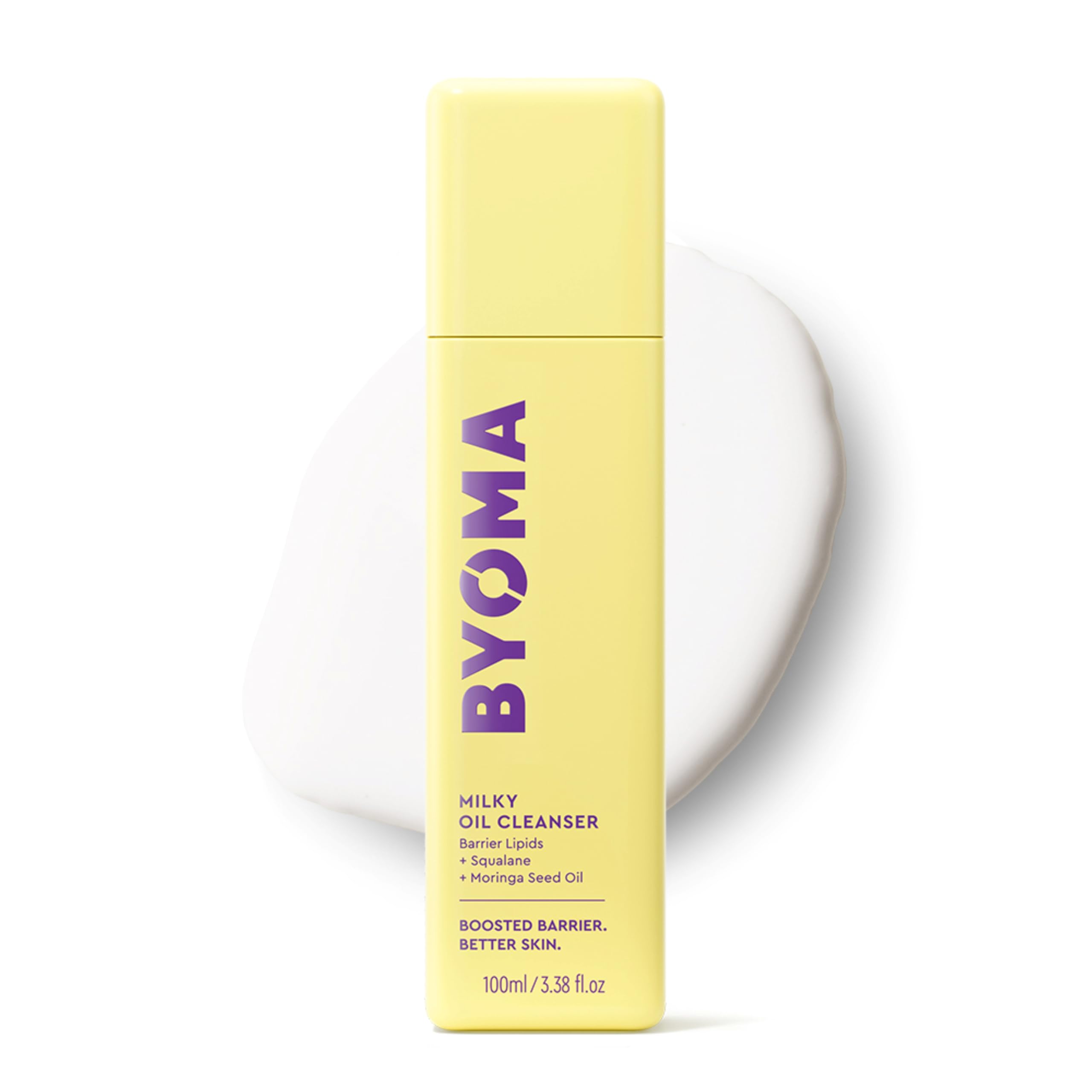 BYOMA Milky Oil Cleanser (100ml) Hydrating Facial Cleanser with Skin Barrier Repair - Deeply Hydrated and Nourished Skin, No Oily Residue, Vegan