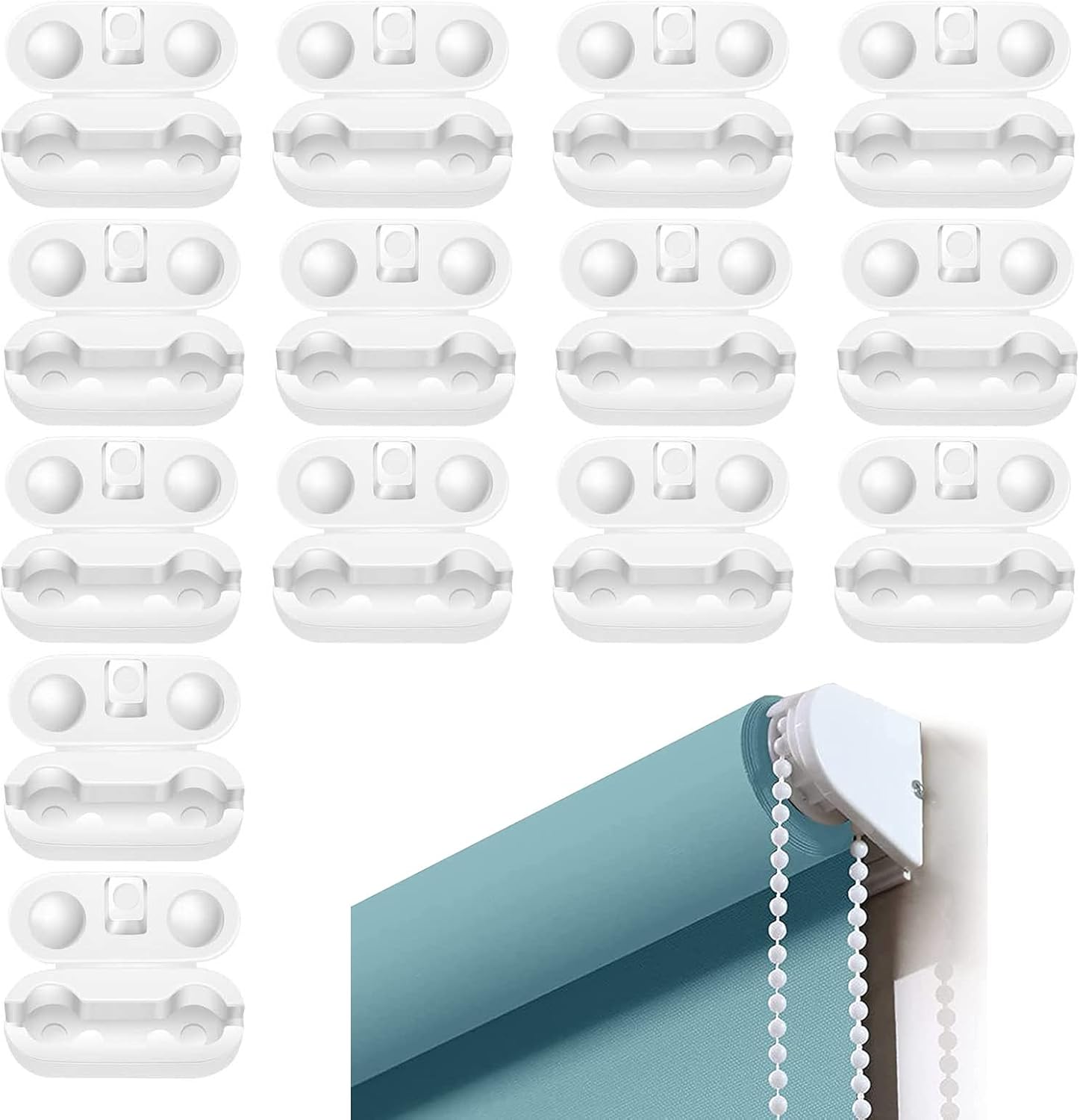 ZZLBZN 25Pcs Roller Blind Chain Connectors, Replacement Plastic Blind Cord Connector Chain Clips