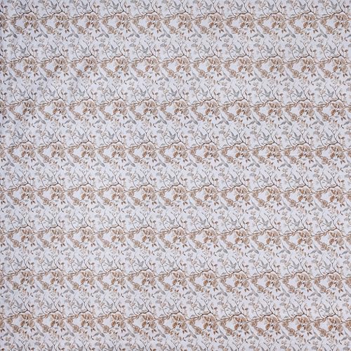 Image of LINENWALAS Cotton Sheer Curtains for Window - Light Filtering 5 Feet Set of 2, Aesthetic Cafe Curtain Floral Printed Drapes with Grommet Hanging - (L 5FT x W 4.5FT, Whispering Wings)
