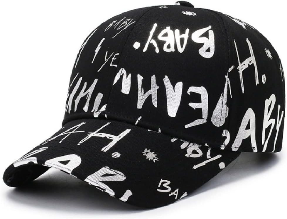 Women Baseball Cap Shiny Graffiti Letter Sun Hats Harajuku Girls Adjustable Hip Hop Hat