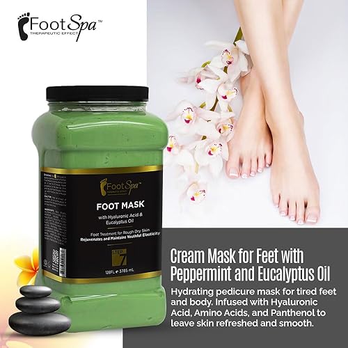 Miniatura 3 de Máscara de crema para pies, 128 oz con menta y aceite de eucalipto - Masaje de pedicura para pies cansados y cuerpo, piel hidratante, fresca -