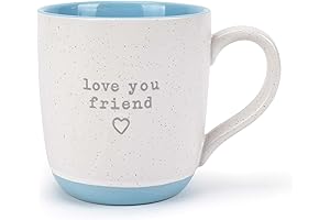 Elanze Designs Love You, Friend 13 Ounce Ceramic Coffee Mug - Heart Shaped Friendship Gifts