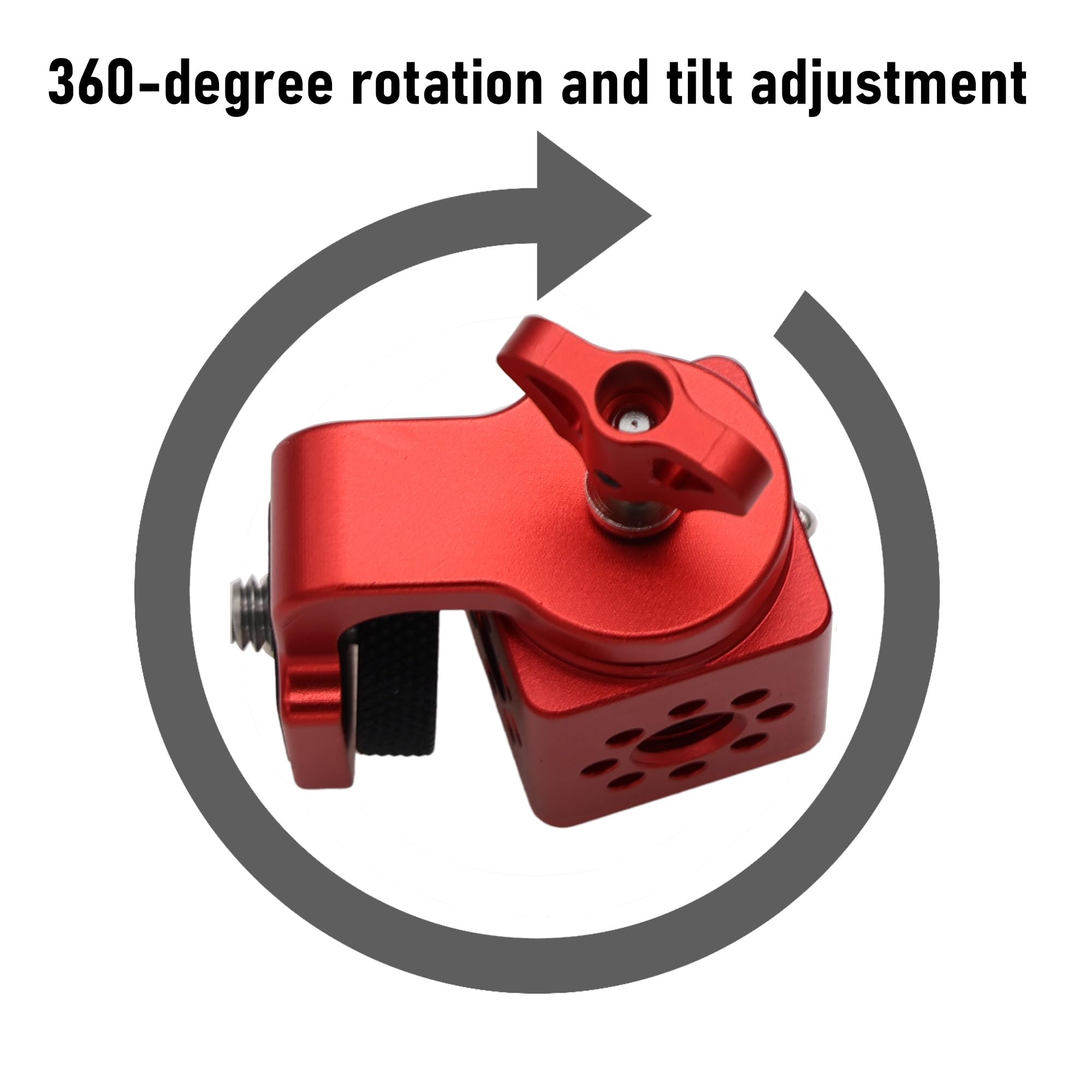 HangTon Staffa di supporto per fotocamera ARRI RED Sony, Hi-5, DJI Focus Pro Hand Unit, SmallHD Atomos Monitor, Teradek, regolabile a 360 gradi, vite filettata da 1/4"-20 3/8"-16, viola