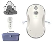 Tosima W3 Window Cleaning Robot - Dual Direction Auto-Spray Smart Window Cleaner with Triple Safety System, Smart Navigation, Remote Control, for All Smooth Surfaces, with 12 Rags, White