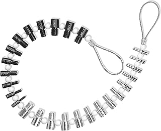 EAWONGEE Nut and Bolt Thread Checker, Inch & Metric Thread Gauge, Nut and Bolt Size Gauge- 14 Inch & 12 Metric