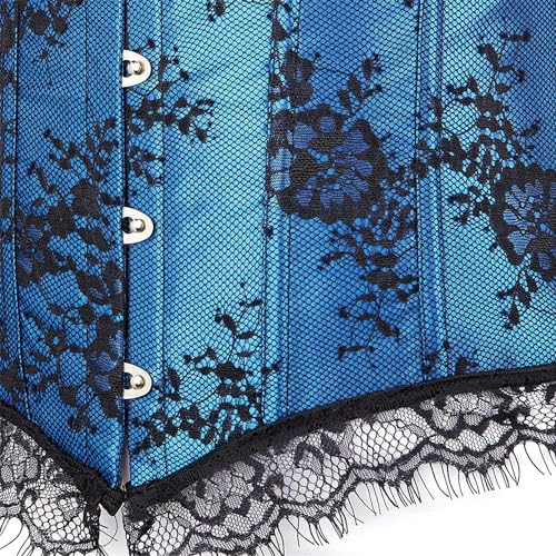 Image of Women's Lace up Gothic Jacquard Shoulder Straps Tank Overbust Shaper Corset Bustiers Top