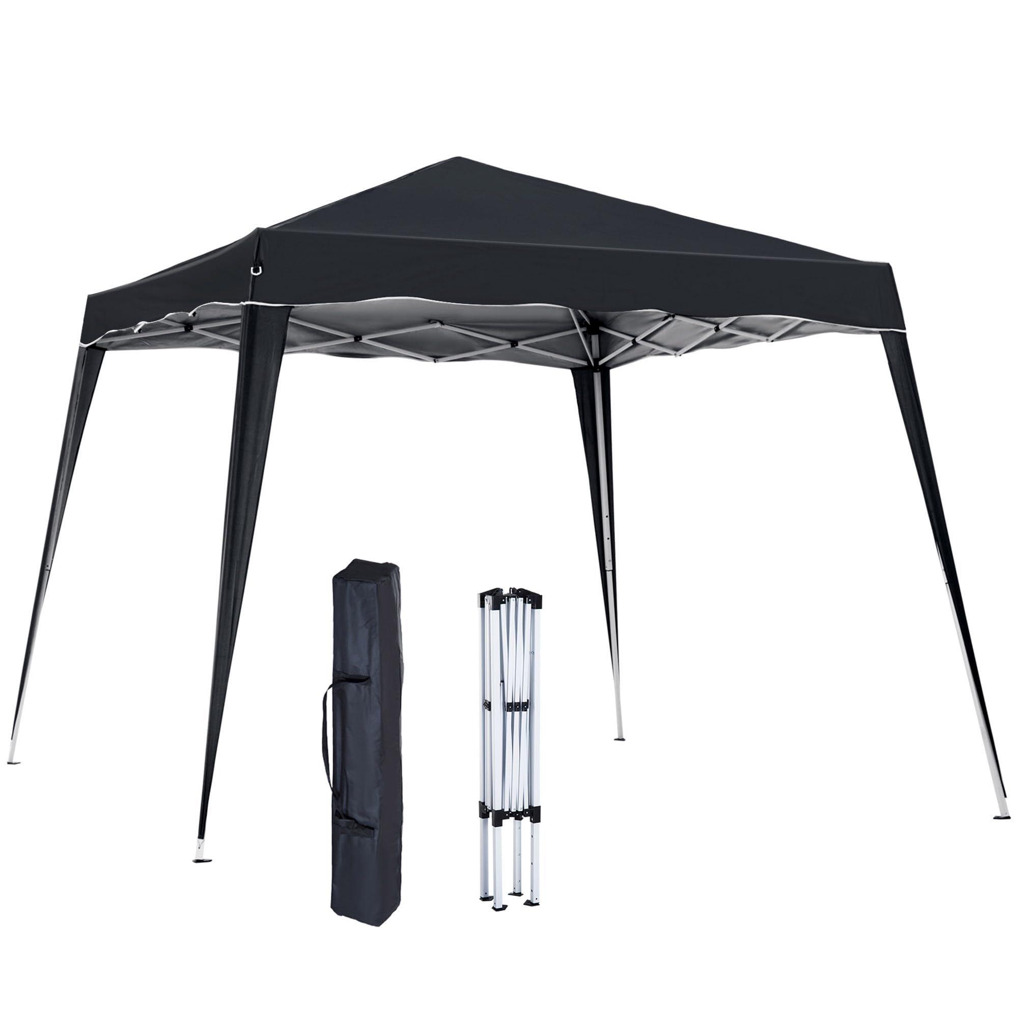 Outsunny Unisex Black Garden Pop Up Gazebo Tent Party Water-Resistant 2.5 X 2.5M In