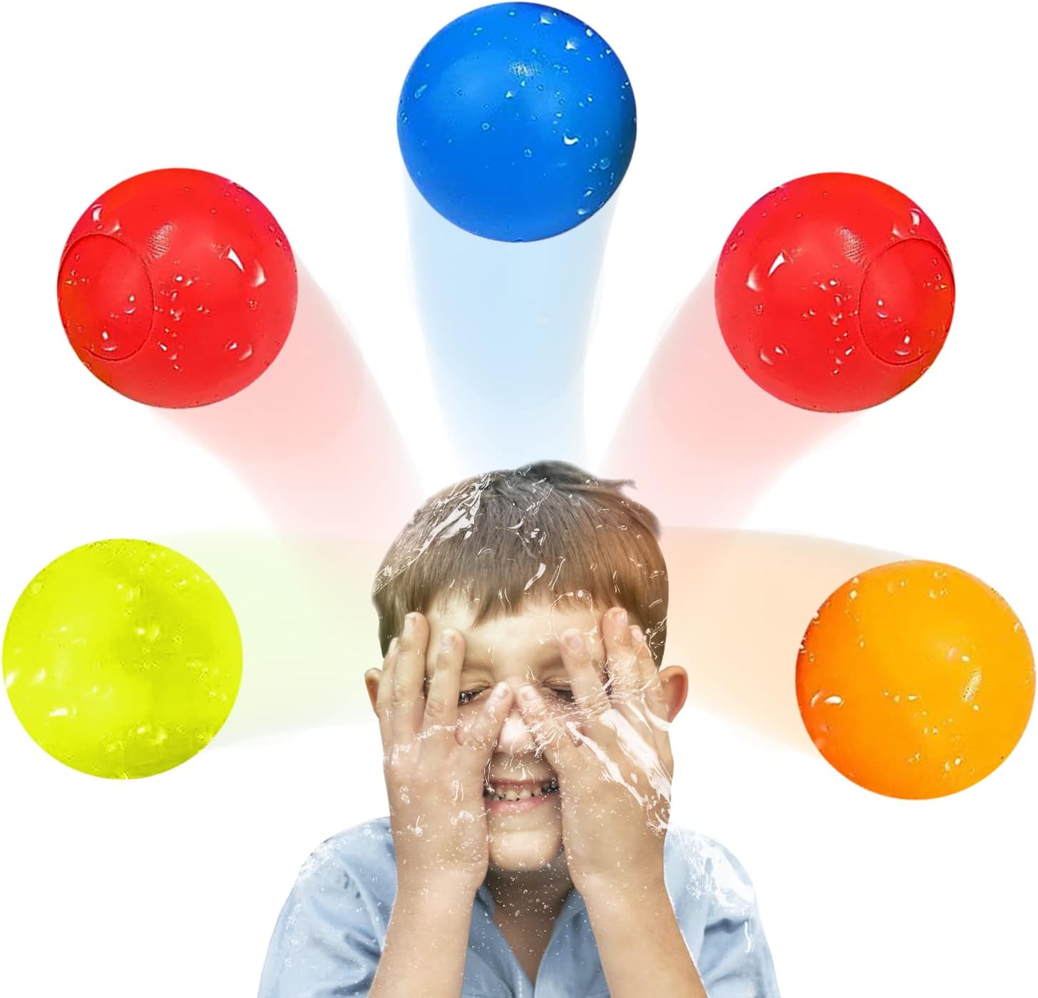 Snap Bazaar Reusable 5Pcs Water Balloons for Kids|Water Bombs|Splash Balls for Pool|Refillable Quick Fill|Self Sealing|Water gun fight for kids|water gun nerf|pool toys|water bomb|water balls