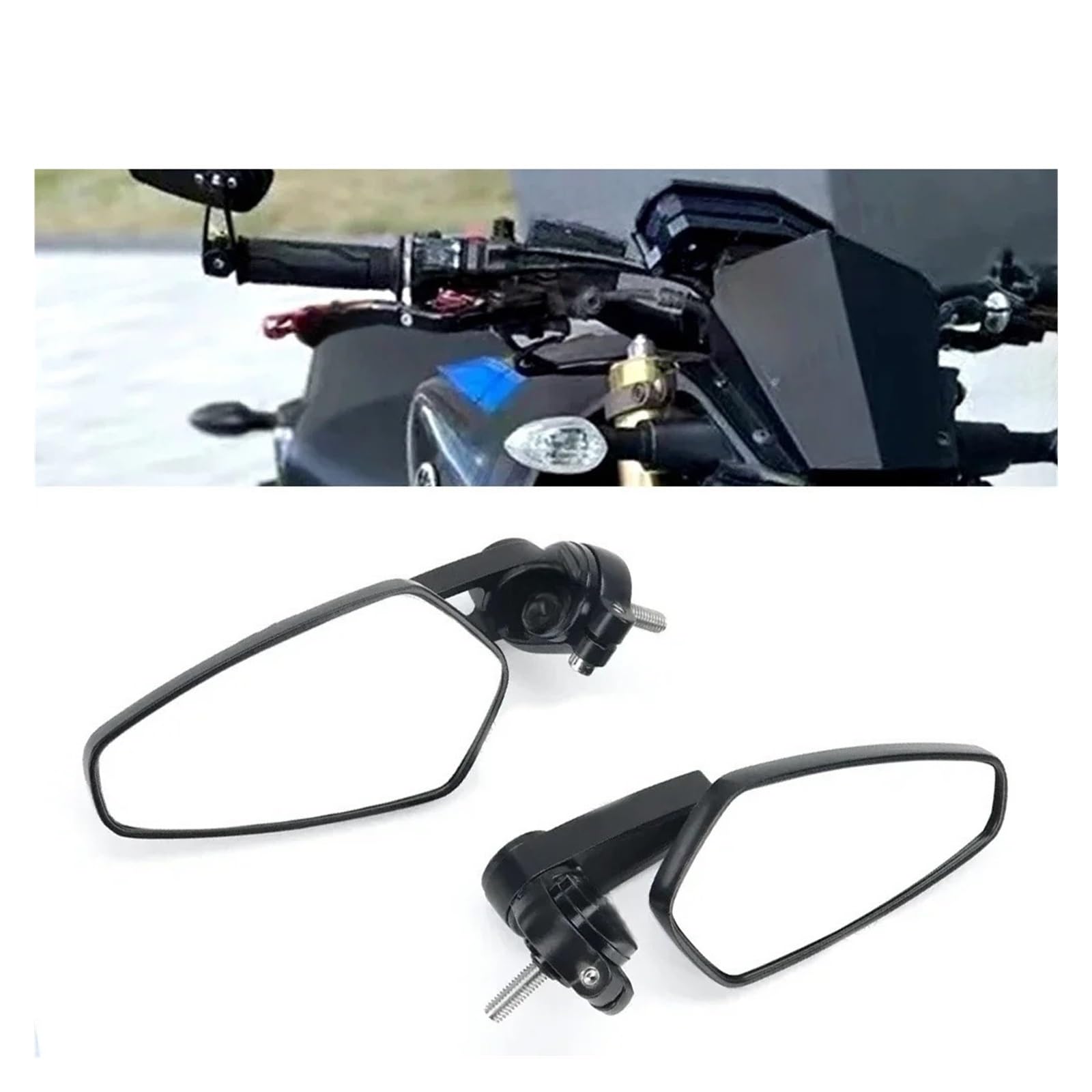 Espejo retrovisor de motocicleta Retrovisores Moto Compatible Con Yamaha MT09 MT07 Manillar Extremo Espejos Izquierda Derecha Rotación Motocicleta(For MT07 2025-2026)