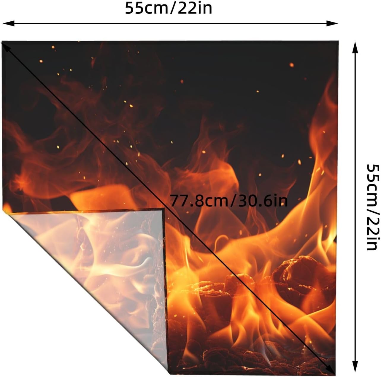 Cooling Bandanas for Men Women Square Hair Scarf 22" x 22" Novelty Headband Dancing Fire Neckerchief