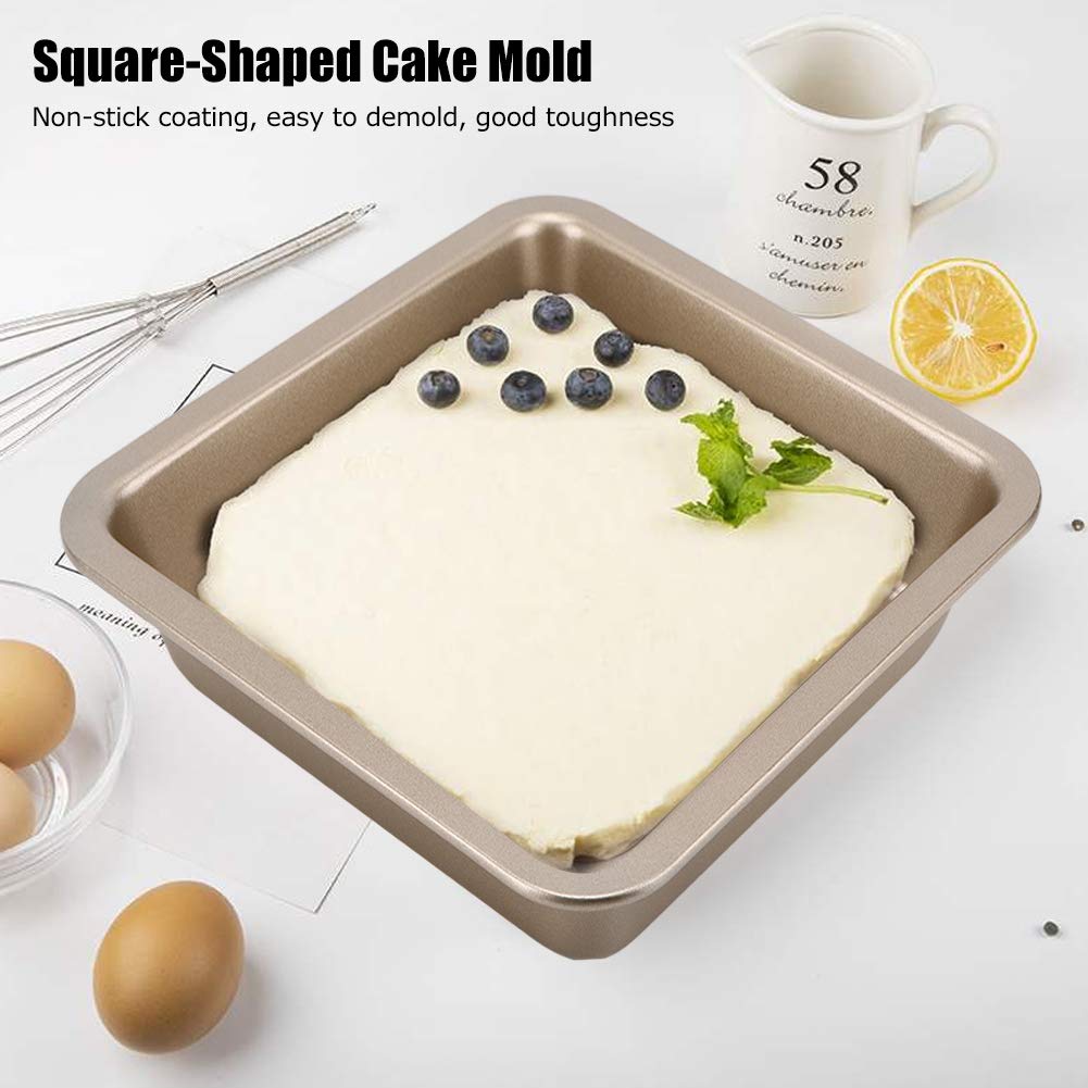 SIXRUN Confezione da 2 Stampi per Torte in Acciaio Al Carbonio, Antiaderenti, 22,5 X 22,5 X 4,6 Cm, per Cheesecake, Pizza, Pane, Cottura in Casa, Panetteria, Pasticceria, Negozio di Dolci (#2)