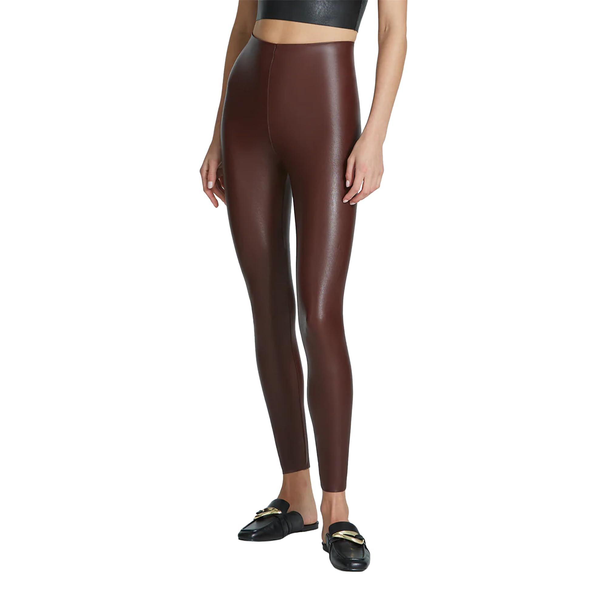 Commando Perfect Control Faux Leather Leggings-Large-Oxblood