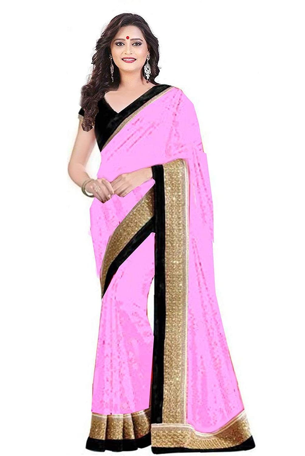 Effigy onlinehub Women's Chiffon Saree With Blouse Piece