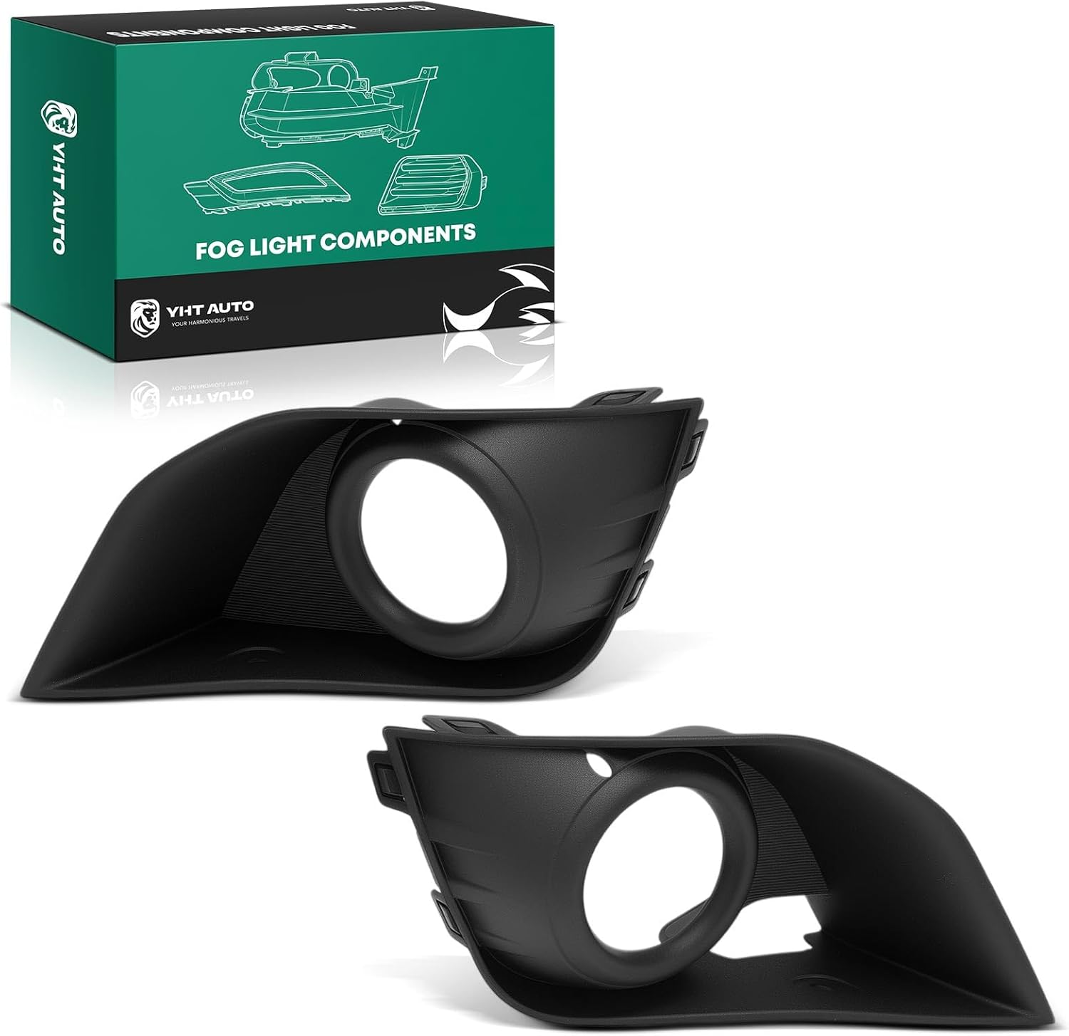 YHTAUTO Fog Light Bezel Fits Mitsubishi Outlander Sport 2016-2017 Front Bumper Fog Light Cover Trim Left Driver & Right Passenger Side