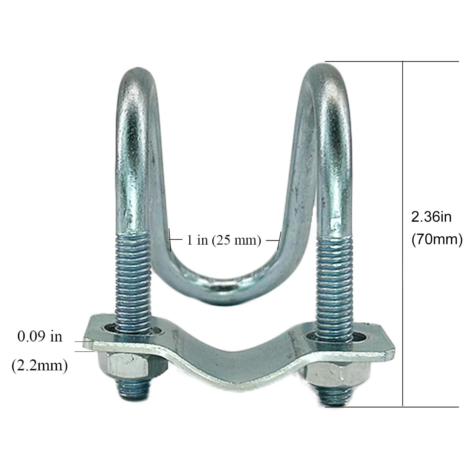 Fibbia a croce per tubo in acciaio inox, connettore a croce a forma di U, per fattorie, serre, recinzioni, diametro massimo del tubo 1 1/4 (4 pezzi