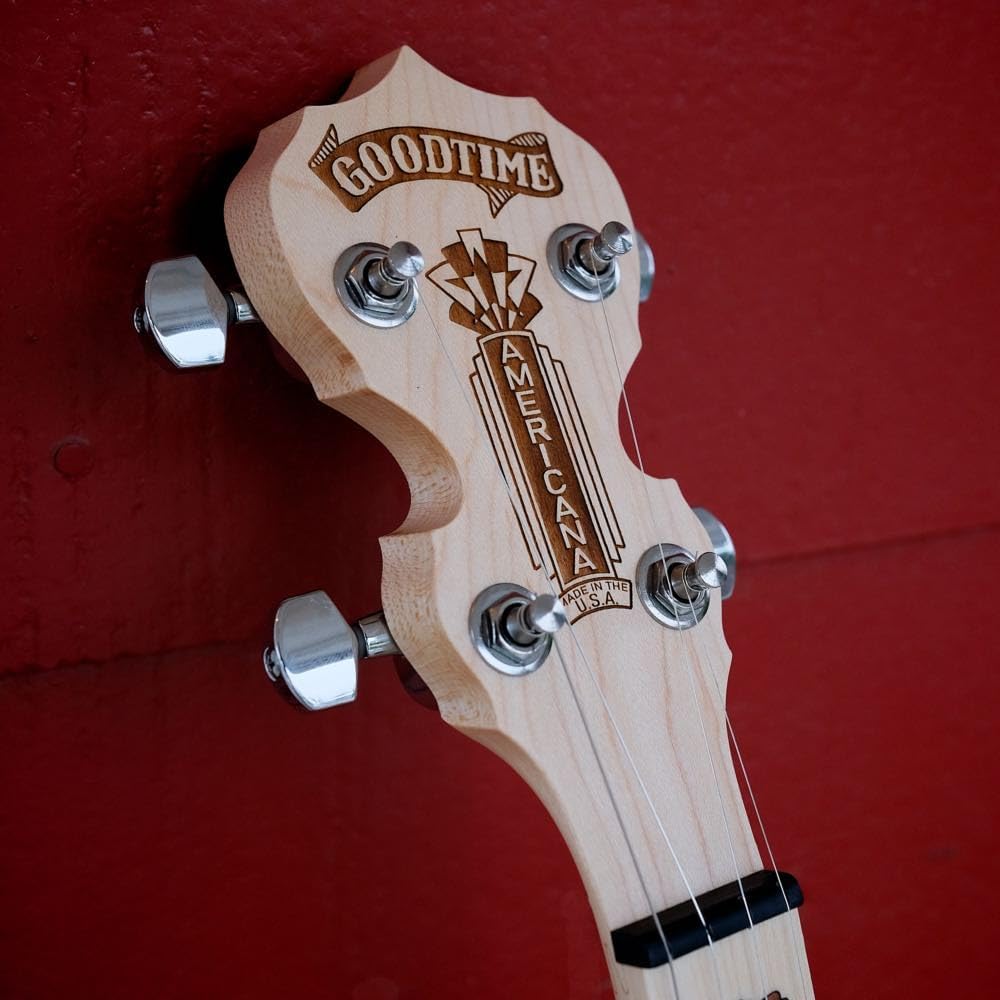 Deering Goodtime Deco Americana Openback Banjo 12" Rim Clawhammer Open Back with Instrument Alley Hard Case Combo - Made in USA
