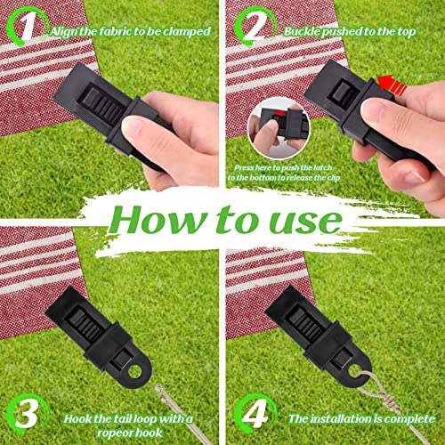 12 Stück Tarp Clip Clamp, Zeltplanen Planenclips, Hochleistungs-Plane Clips Set Sofortige Markisenklemme für Outdoor Zelte, Baldachin, Sonnenschutz, Autoabdeckung Poolabdeckung – Bild 6