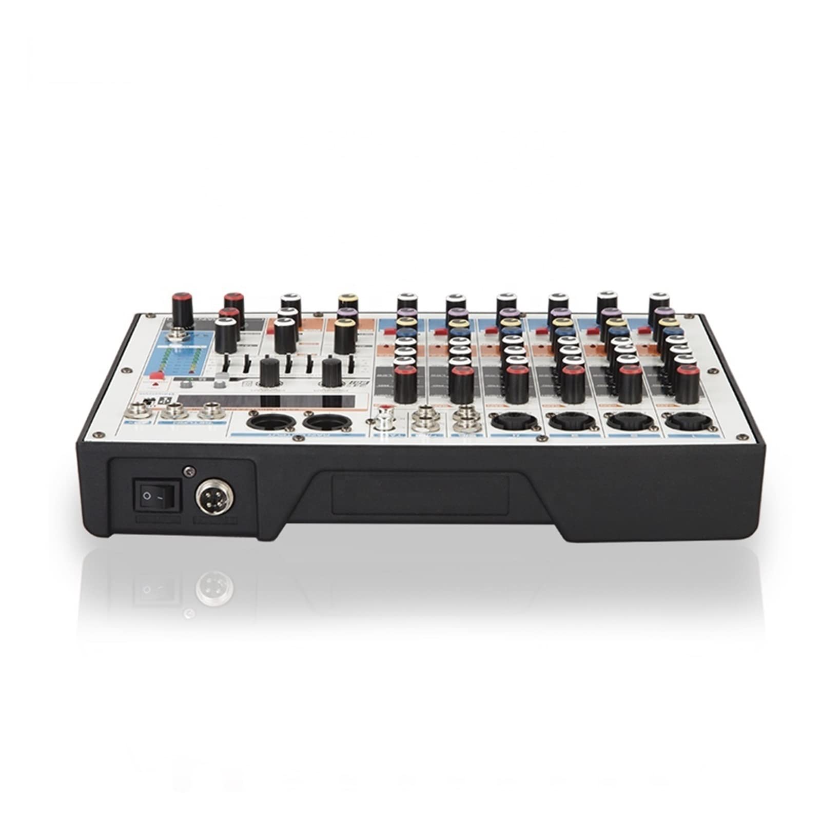 Table de mixage audio, Console de mixage à alimentation fantôme 8 canaux 48 V avec USB for enregistrer des performances en streaming en direct
