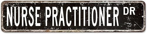 Letreros de metal de aluminio para enfermera, practicante, decoración para enfermeras, practicantes, arte de pared, rústico, para dormitorio, sala