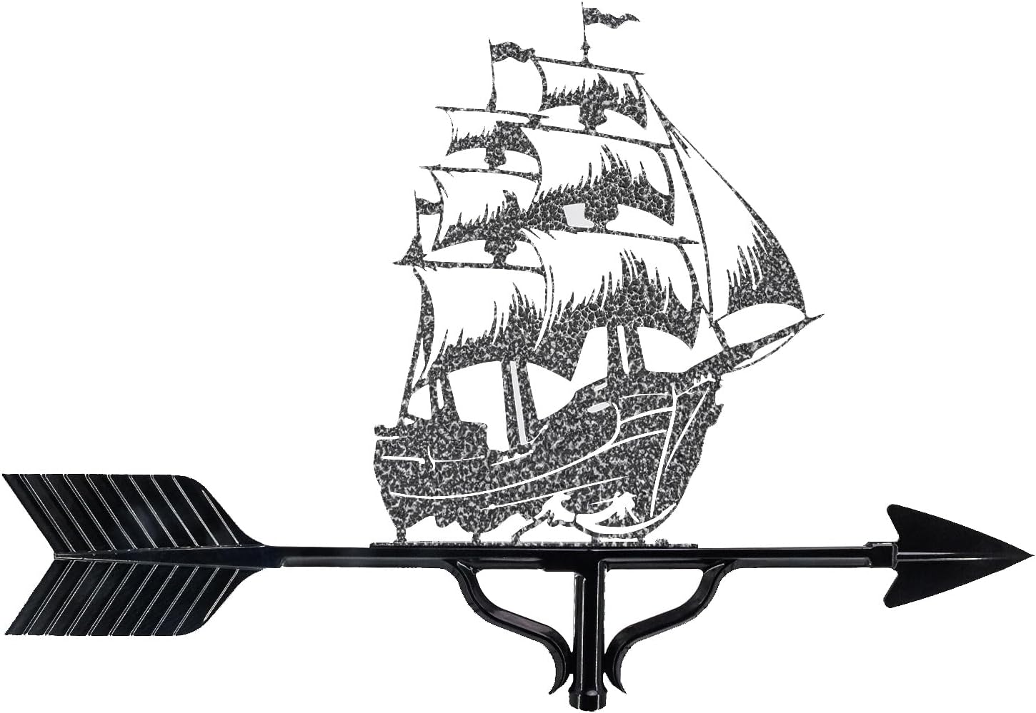 Montague Metal Products - Deluxe Pirate Boat Weathervane - Boat Wind Vane - Handcrafted Metal Weathervane - 14 Ornament Colors Available - Outdoor Decor - Roof Mount Included