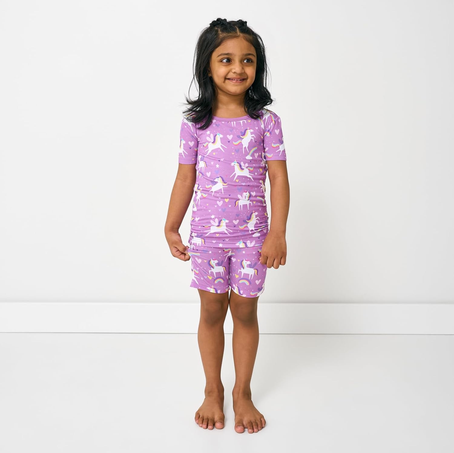 Little Sleepies Pajama Set w/Short Sleeve Shirt & Shorts, Viscose from Bamboo Toddler Pajamas, Girl & Boys Pajamas for Kids - Image 2