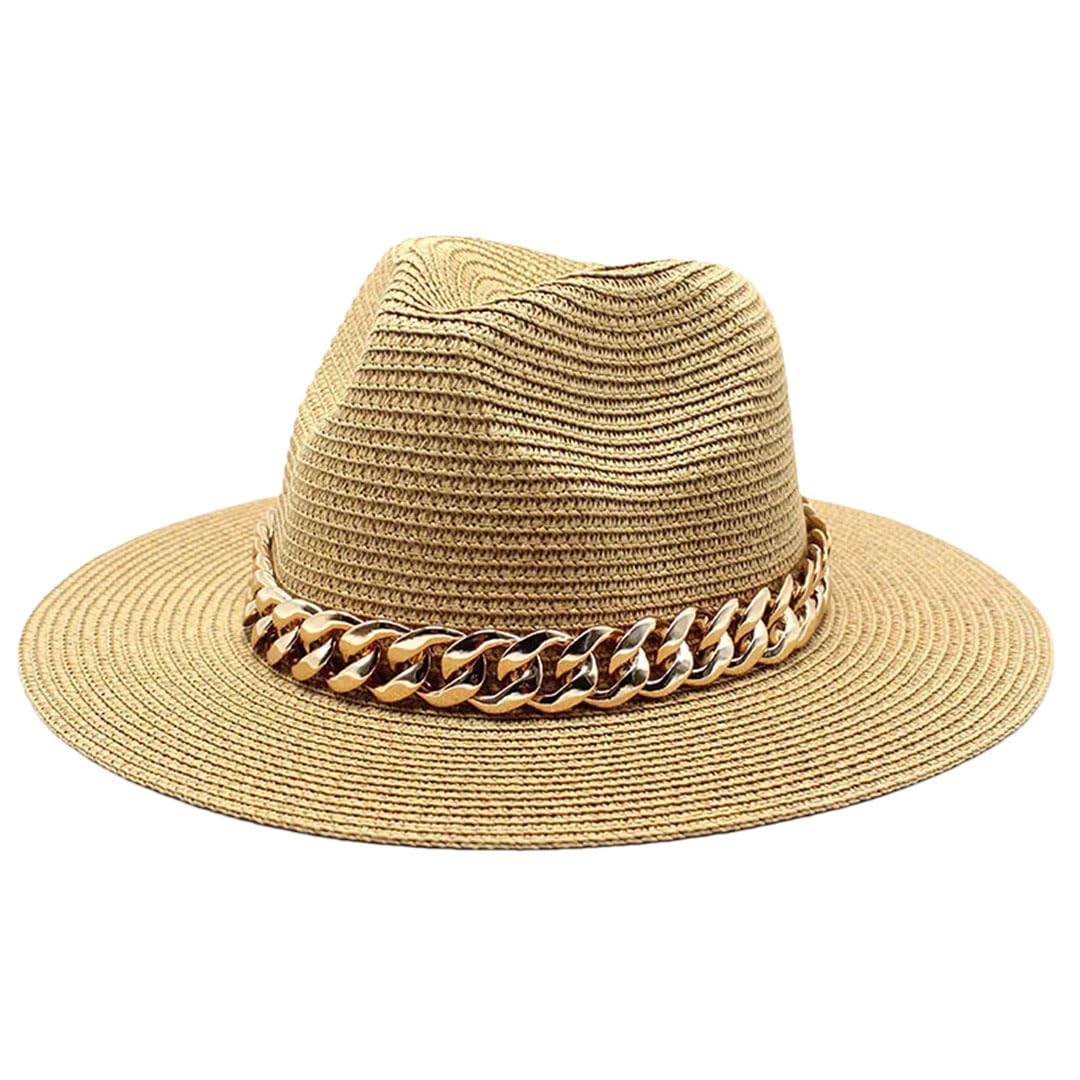 LCUVIMPEX Bucket Hats， Unisex Wide Brim Straw Panama Fedora Hat Multicolor Summer Beach Sun(Beige)