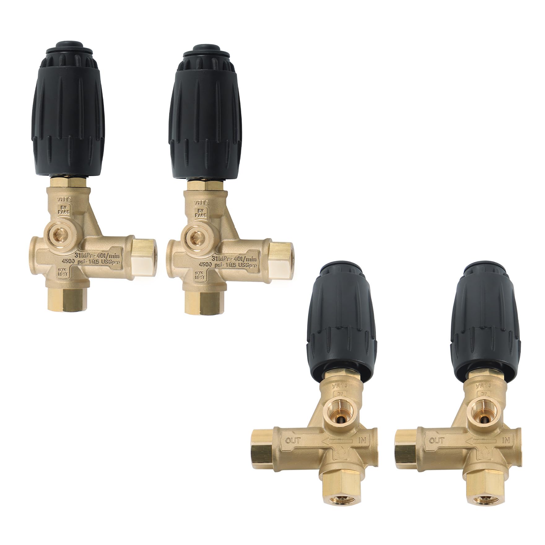 waltyotur 4 válvulas de descarga de presión atrapadas VRT3-310 8GPM 4350 PSI 3/8 pulgadas FNPT de repuesto para uso con muchas lavadoras a presión