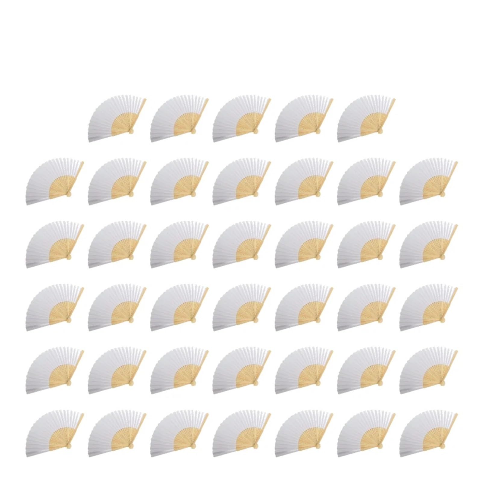 Akdjgfp 40Pcs Paper Folding Fans Diy Paper Folding Fans Blank Calligraphy Practice Fans For Wedding Favors Kids Art Crafts(40Pcs)