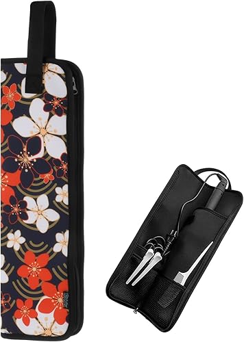 Beautyflier Bolsa de viaje universal para rizador, lona resistente al calor y soporte de hierro plano, soporte para rizador en caliente para