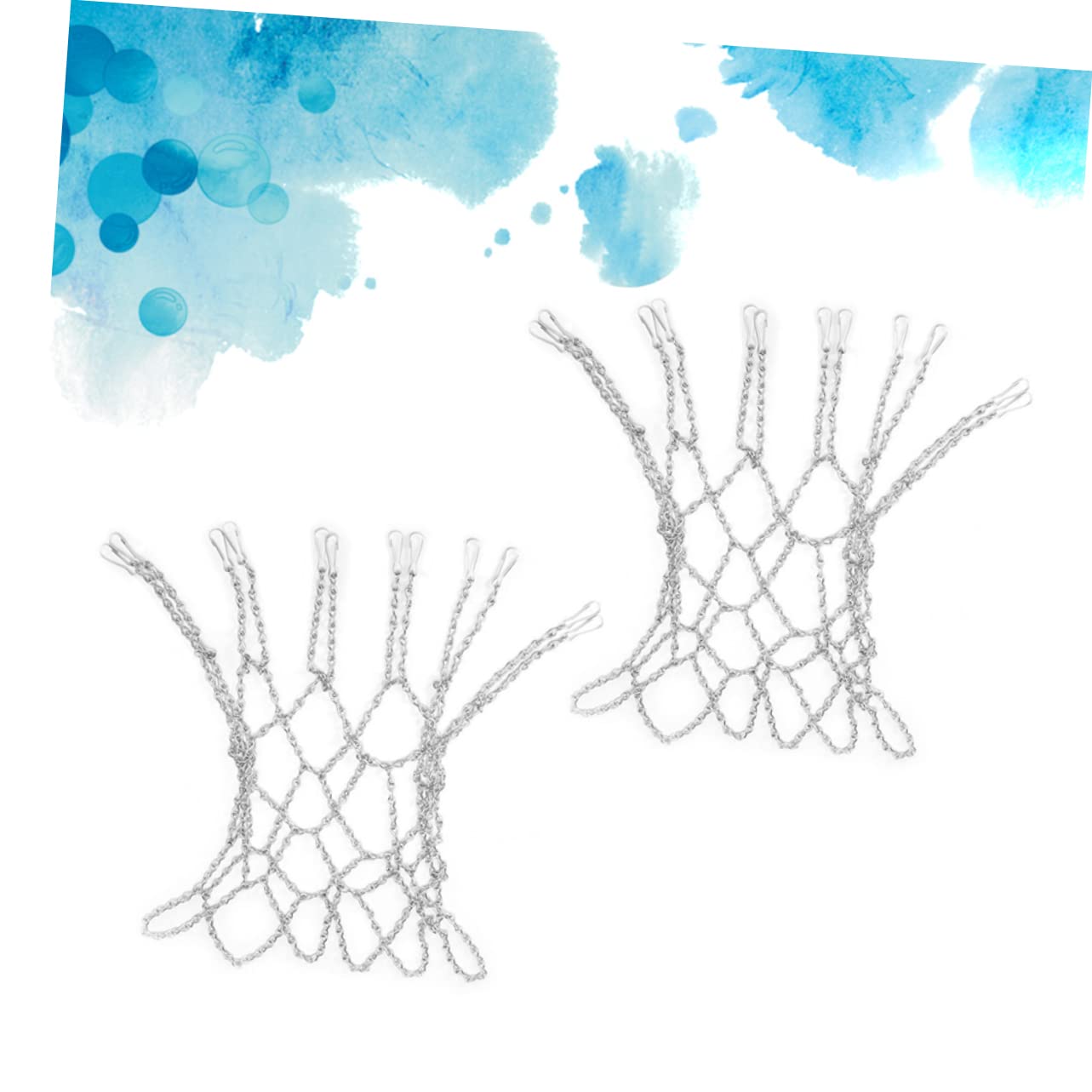 Happyyami Basketballnetz mit Heavy Duty Konstruktion aus Eisenkette 2 Stück Robustes Kettennetz für Basketball Geeignet für Indoor und Outdoor Einsatz