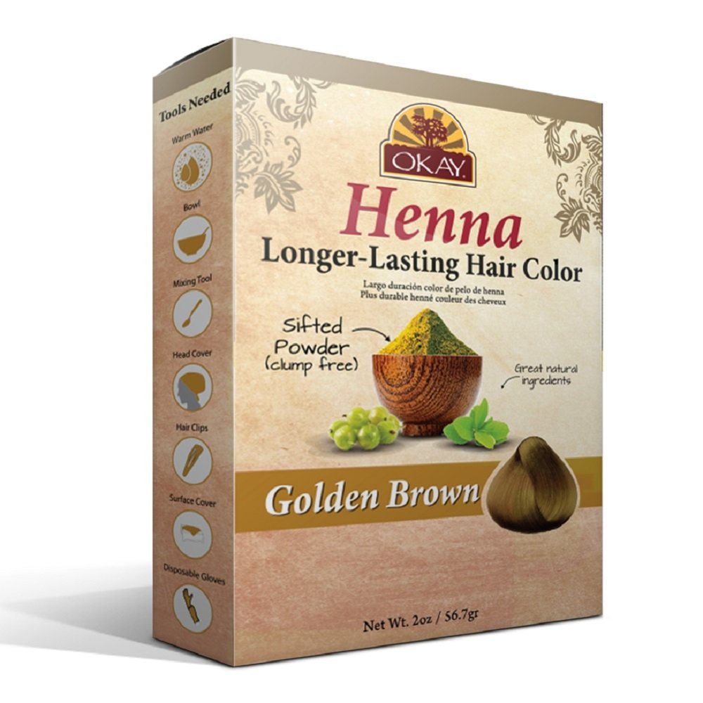 Okay Longer Lasting Henna Color, (Pack Of 1) Golden Brown 2 Ounce