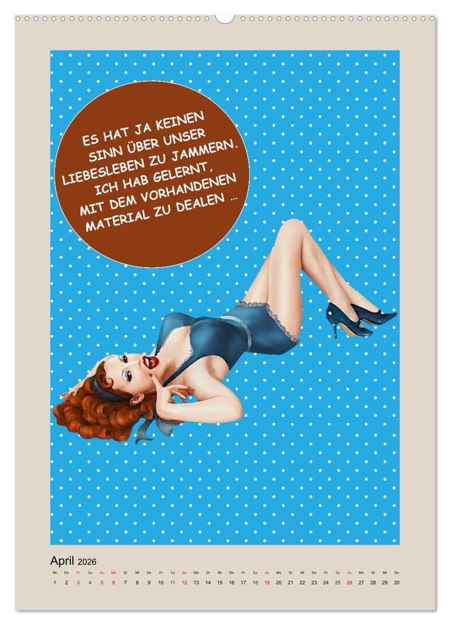 Loses Mundwerk im Pin-up Stil. Lustige Sprüche von Frau zu Mann (hochwertiger Premium Wandkalender 2026 DIN A2 hoch), Kunstdruck in Hochglanz: ... mal die Wahrheit vertragen (CALVENDO Spass)