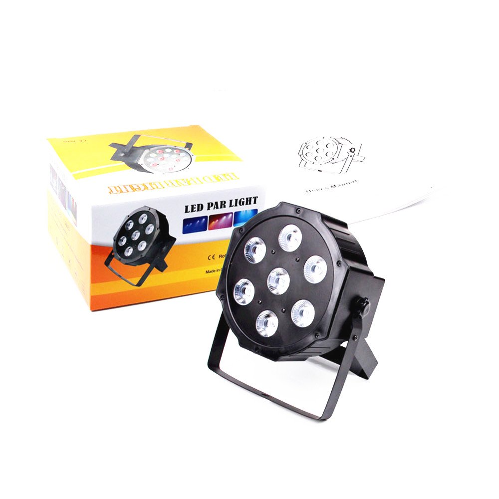 ELEOPTION Disco Party Stage Lights RGBW 256 Brightness Control Disco Par Lights DJ Lighting Equipmen for Stage Lighting Wedding Birthday Karaoke Floor Disco Bar Concert Show (7LEDs)
